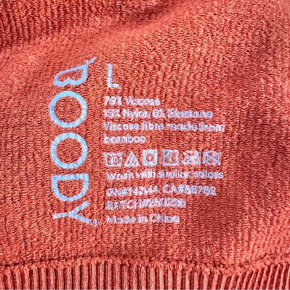 Lot of 2 Boody Bamboo Bras: Wireless Orange Bralette & Black Sports Bra, Medium - Picture 4 of 8